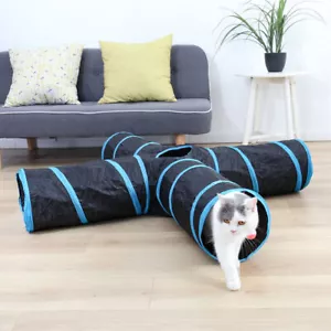 Cat Kitten Puppy 4-Way Tunnel Play Toy Foldable Funny Exercise Tunnel Rabbit Pet - Picture 1 of 8