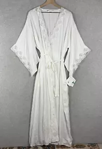 Eileen West Robe Womens Large XL White Heirloom Romantic Lace Lightweight NEW - Picture 1 of 12