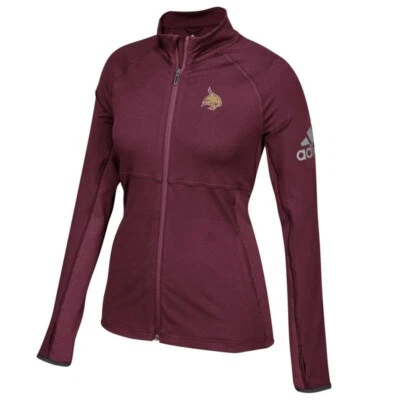 Texas State Bobcats NCAA Adidas Women's Official Maroon Zip Climalite Jacket - Image 1 of 2
