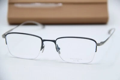 NEW MASUNAGA MIES #15 NAVY BLUE GUNMETAL AUTHENTIC FRAMES EYEGLASSES 50-19 - Image 1 of 4