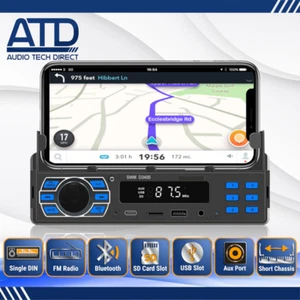 Universal Autoradio Single DIN Mechless USB AUX Deckless 1 DIN Bluetooth Stereo - Bild 1 von 12