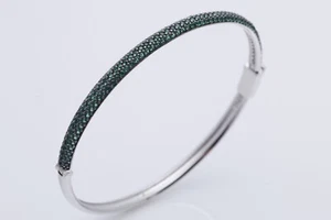 Turkish Jewelry Emerald 925 Sterling Silver Rhodium Bracelet - Picture 1 of 10