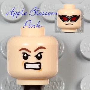 NEW Lego Angry Grin Minifig HEAD - Marvel Light Flesh Hawkeye w/Red Goggles 6868 - Picture 1 of 3