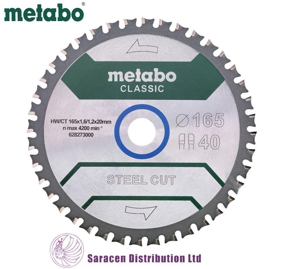 METABO 165X20mm CIRCULAR SAW BLADE, STEEL CUT/SANDWICH PANEL - 628273000