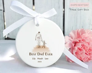 Regalo Día del Padre - Adorno Papá Personalizado - Niños’ Nombres y Año – Caja Regalo - Imagen 1 de 3