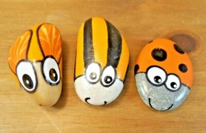 Piedras pintadas a mano. Lindos insectos guijarros de colores, rocas de bolsillo para mascotas, idea de regalo. - Imagen 1 de 7
