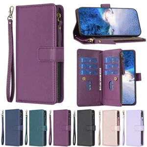 For Nokia C32 C22 C12 G42 G22 G21 Luxury Leather Zipper Wallet Card Case Cover - Picture 1 of 43