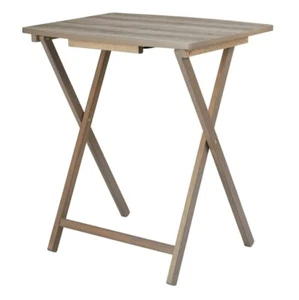 Indoor Oversized Single Folding TV Tray Table, Rustic Gray, 26 x 23.6 x 17.7 - Picture 1 of 5