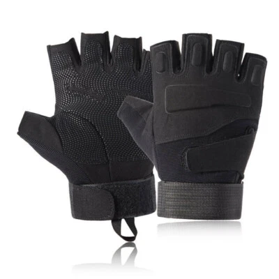 Tactical Half Finger Gloves Outdoor Sports Military Combat Duty Gear Fingerless - Image 1 of 4
