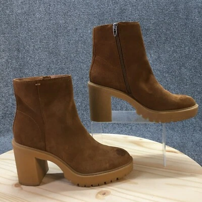 Dolce Vita Botas Mujer 8.5 Botines Marrón Gamuza Cremallera Lateral Tacones Informales Foto 1 de 4