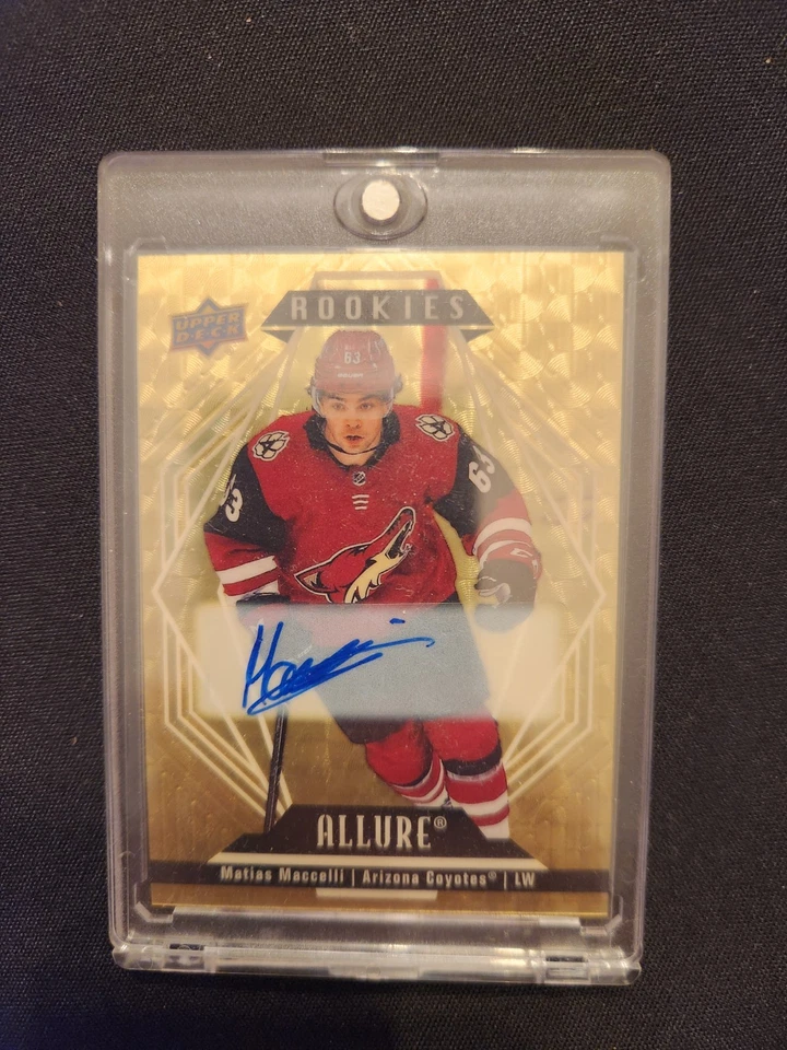2022-2023 Upper Deck Allure Matias Maccelli Golden Treasures Auto 1/1 Rookie - Image 1 of 2