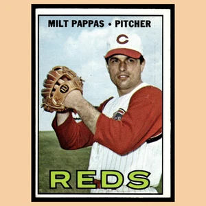 Milt Pappas #254 1967 Topps Cincinnati Reds Baseball Card MLB EX - Picture 1 of 4
