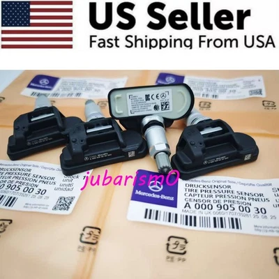 4pcs Genuine OEM A0009050030 TPMS Tire Pressure Monitoring Sensors for Benz C300 - Image 1 of 4