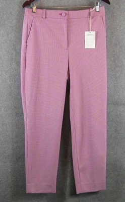 J. Crew Fuchsia Houndstooth 高腰卡梅隆裤子 12 码全新带标签 — 第 1/4 张图片