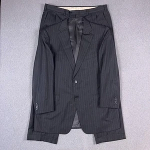 Ermenegildo Zegna Suit Mens 56R / 39x30 Roma Wool Gray Pinstripe 2 Piece Flaws - Picture 1 of 21