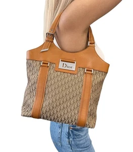 Christian Dior Vintage 2005 Trotter Monogram Street Chic Logo Tote Bag Canvas - Picture 1 of 15