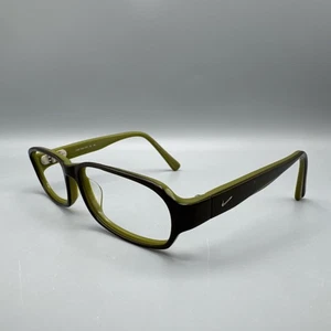 Nike 7008 318 Green Brown Rectangle Eyeglasses 140mm FRAMES ONLY - Picture 1 of 9