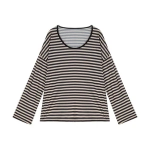 Women's Casual Long Sleeve Striped T Shirt Suitable for Vacation and Home Use - Picture 1 of 16