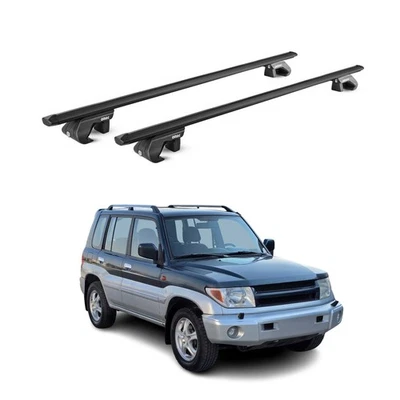 Portaequipajes portaequipajes de techo para Mitsubishi Montero Sport 1997-2004 aluminio negro 2 piezas Foto 1 de 4