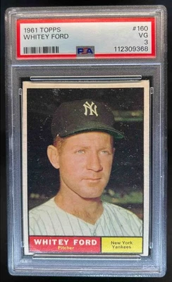 Topps Whitey Ford #160 Yankees 1961 PSA 3 Foto 1 de 2