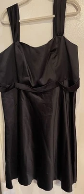 DAVIDS BRIDAL BLACK DRESS SIZE 24 FORMAL WIDE STRAPS TEA LENGTH SPECIAL OCCASIO - Image 1 of 4