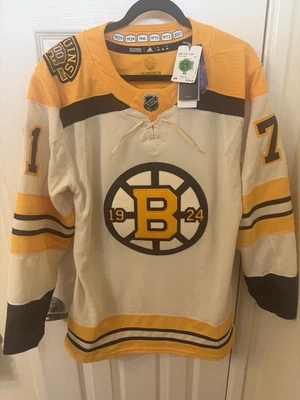 Camiseta deportiva de hockey Adidas Boston Bruins 100 aniversario talla 46 nueva con etiquetas #71 Taylor Hall Foto 1 de 4