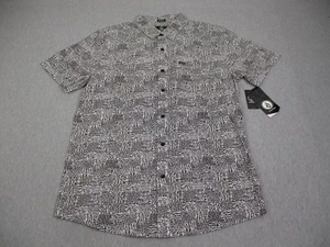 Volcom Trick Bag Short Sleeve Shirt Mens Medium Black White Zebra Button Up - Picture 1 of 19