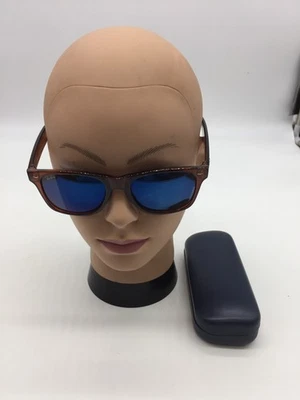 Óculos de sol Ray-Ban aro completo armação marrom designer lentes espelhadas azuis 50-22 - Imagem 1 de 4