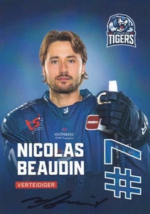 Autogrammkarte Nicolas Beaudin - Straubing Tigers - 2025/2026  Eishockey - Bild 1 von 1