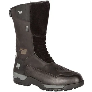 Spada Stelvio Waterproof Touring Motorcycle Leather Boots - Black - Picture 1 of 6
