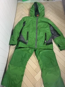 Lands’ End Ski Snowboard Jacket M And Pants S Boys Hooded Green Insulated Winter - Picture 1 of 5