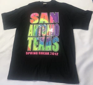 2012 Spring Break San Antonio TX Texas schwarz Grafik Shirt T-Shirt Größe Large - Bild 1 von 7