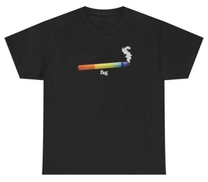 Fag Cigarette Pride T Shirt Funny LGBTQ Month Gen Z Meme Humor Tee - Picture 1 of 6