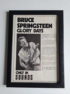 Bruce Springsteen Glory Days   1980s FRAMED Album ADVERT MUSIC POSTER A4 8X12" - Picture 1 of 2