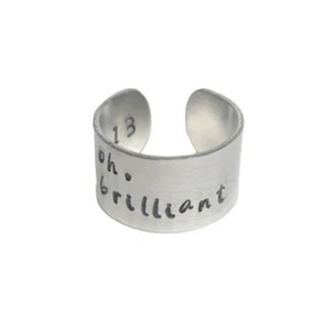Doctor Who Oh, Brilliant Hand Stamped The 13th Doctor Aluminum Ring Handmade - Picture 1 of 2
