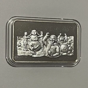 1973 Vintage Collector Bar Building Together 1 Troy Oz .999 Fine Silver Ingot - Picture 1 of 8
