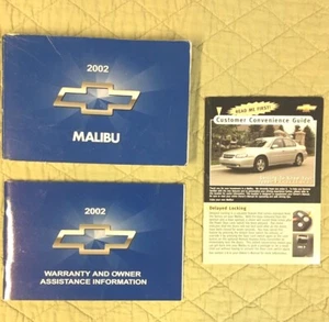 02 2002 Chevrolet Malibu Owners Manual Guide FREE SHIPPING Book SMOKE FREE - Picture 1 of 3