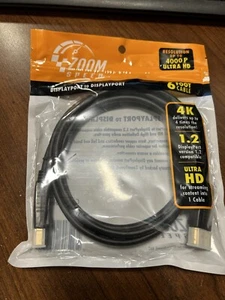 Zoom Speed DISPLAYPORT to DISPLAYPORT 6 Ft 4K Ultra HD ver. 1.2 - Picture 1 of 2