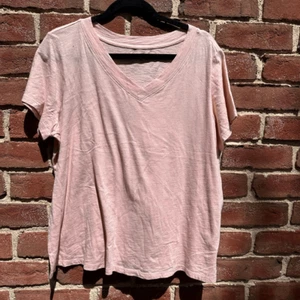 Eileen Fisher Women's $68 Organic Cotton Slub V-Neck Tee peach XL - Imagen 1 de 7
