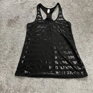 No Boundaries Tank Top Girls Large 11-13 Black Sequin Striped Casual Juniors - Picture 1 of 10