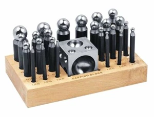 26-Piece Dapping Kit Doming Punch Block Jewelry Forming Form Set 2.3mm 25mm - Picture 1 of 2