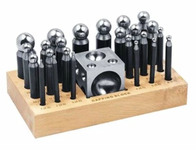 26-Piece Dapping Kit Doming Punch Block Jewelry Forming Form Set 2.3mm 25mm - Image 1 of 2
