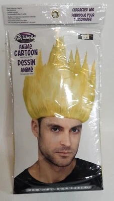 Fun World Anime Cartoon Adult Yellow Wig Cosplay Costume Halloween Accessory New — 第 1/4 张图片