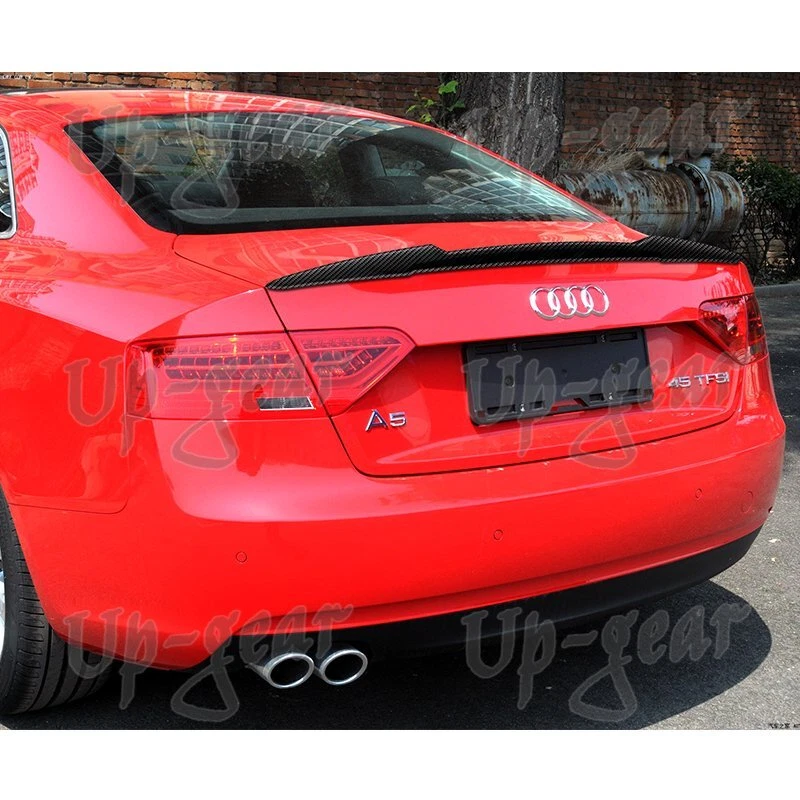 Para 08-16 Audi A5 Quattro Coupe V-Style tampa de porta-malas de fibra de carbono real asa spoiler - Imagem 1 de 4