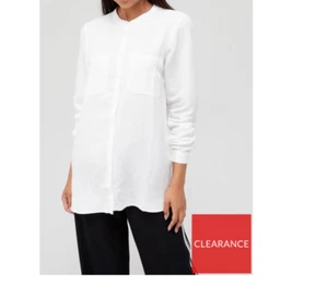 Coster Copenhagen Long Line Linen Shirt White Size UK6 New with Tag RRP £84 - Picture 1 of 3