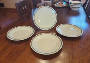 SCAMMELL'S Trenton China Restaurant Ware CHECKERS Pattern Dinner Plate ~ Set / 4 - Picture 1 of 8