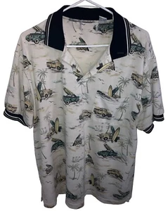 Michael Austin polo shirt Size L golf surf truck vintage graphic Pocket Coastal - Picture 1 of 4