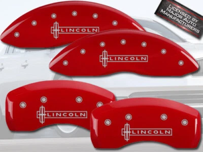 2013-2016 "Lincoln" MKS Front + Rear Red MGP Brake Disc Caliper Covers 4pc Set - Imagem 1 de 4