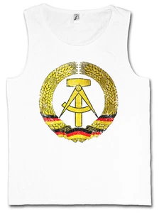 DDR SYMBOL TANK TOP - Ostzone Fahne Wappen Hammer Zirkel Ostalgie Logo T-Shirt - Picture 1 of 2