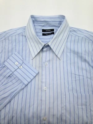 $95 Alfani Men Regular-Fit Blue Stripe Long-Sleeve Dress Shirt Size 15.5 32/33 M - Image 1 of 4